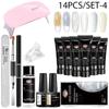 INCONTRARE ATTRAVERSO 14 Pz Set di gel UV poli Kit gel per unghie Crystal Builder Gel colorato trasparente con lampada Gel Smalto per unghie per l'estensione delle unghie
