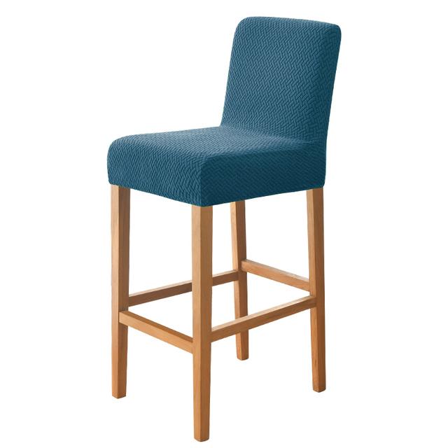 Jacquard Bar Stool Seat Covers Short Back Living Room Chair Cover Spandex Furniture For Home Banquet Kitchen Wedding Decoration