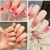 Degrade Tırnak Etiketi 3D Jöle Kırmızı Pudra Allık Kaydırıcı Yuvarlak Halo Boya Sevimli Ombre Tırnak Tasarımı Yarı Saydam Jel Oje Sargıları Deca