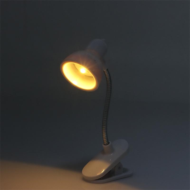 1Pc Mini Led Clamp Reading Lamp Night Lights Read Bedside For Bedroom Study Clip Design Home Portable Book Clip Lamp