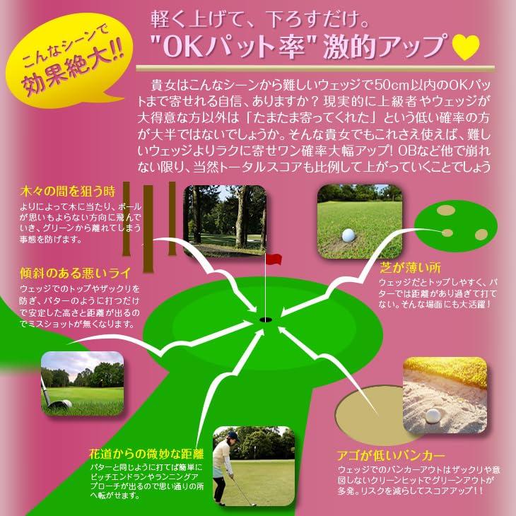 Dynagolf Dynamics Tour Chipper 33 inches Loft Angle 32 degrees Steel Shaft Large Diameter Grip Dynagolf Tour Chipper Lady Day White Pink Cute Women's