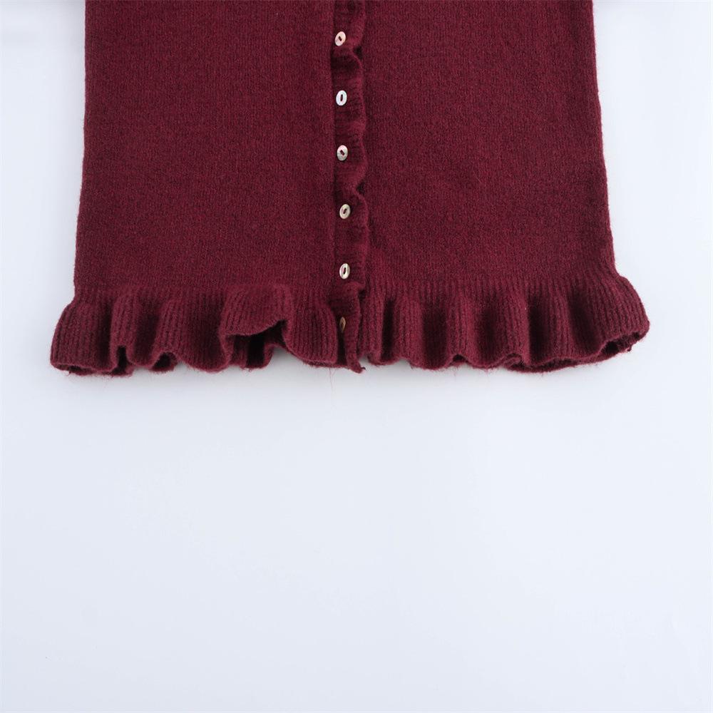 Autumn Women's Casual Long Sleeve Layered Knit Cardigan Sweater