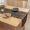 1pcs Solid Color Dutch Velvet Hot Stamping Craft Table Runner Elegent Double Sided Soft Kitchen Table Decoration Tablecloth