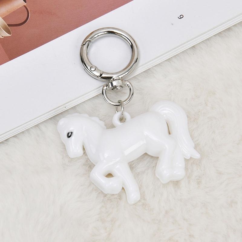 Exquisite 3D Horse Keychain Crafted from Sturdy Acrylic with Lifelike Details for Bag Decors Key Holder Lightweight Portable Gift