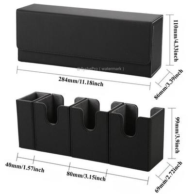 4 In 1 Card Deck Box with Dice Tray Card Deck Case Holds 270+ Cards Strong Magnet Card Organizer for Yugioh TCG Sports Cards