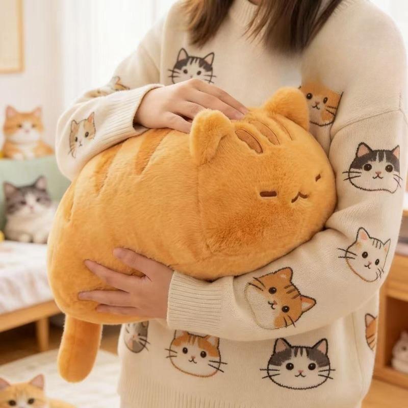 Süßes orangefarbenes Katzen-Stofftier Kawaii Flauschiges Kätzchen Plüschtier Weiche Katzen-Stoffpuppe Spielzeug Heimdekoration für Freunde Geburtstagsgeschenk