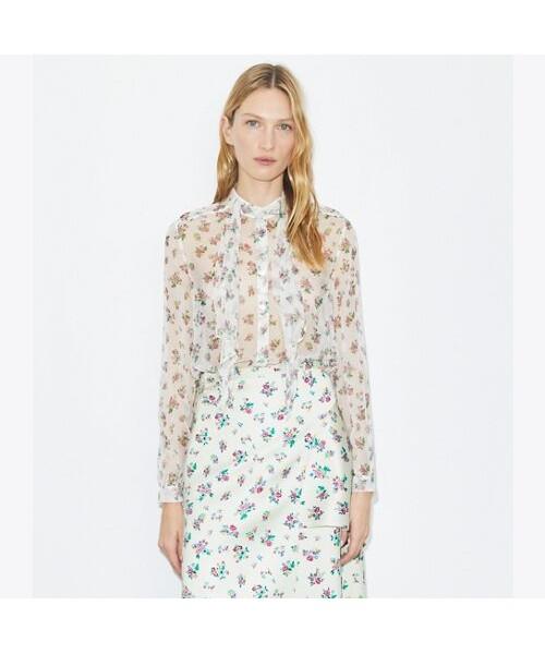 Tolibeochi Silk Bow Blouse - Multi Ditsy Floral