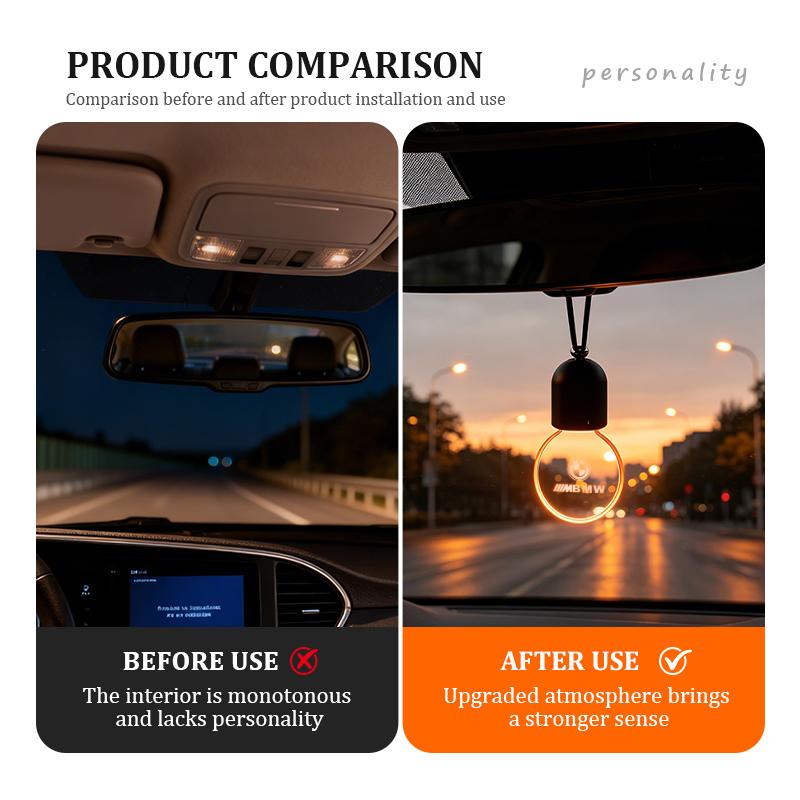 Car Glow LED Light Pendant Hanging Rearview Mirror Accessories For BMW Performance M E87 E30 E46 E28 F35 G20 E93 F20 X3 X GS7