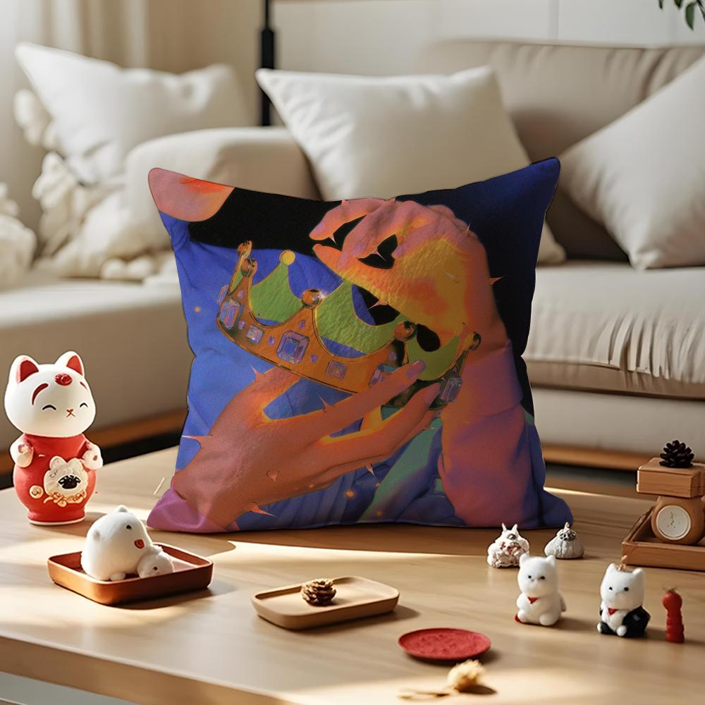 Neon Dream Cushion Cover Anti-dustmite Pillowcase Invisible Zipper Silky Short Plush Sofa Cushion Cover