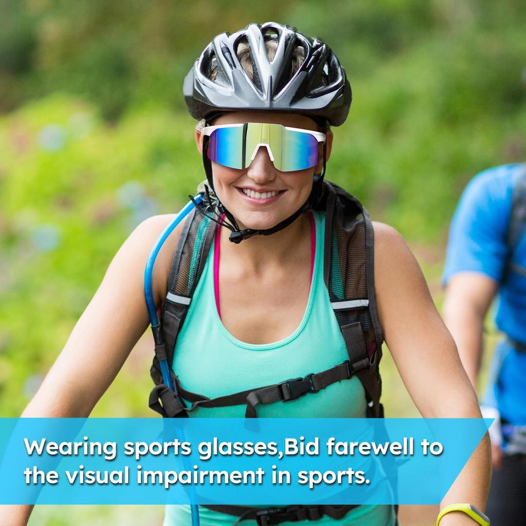 Windproof Cycling Sunglasses, UV400 Sport Protection Running Sunglasses for Men Women MTB Mountain Road Bike Baseball Sunglasses