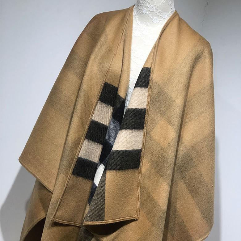 Women's Double-Sided Plaid Lambswool Scarf - Warm, Colorful Autumn/Winter Cloak for Cold Protection