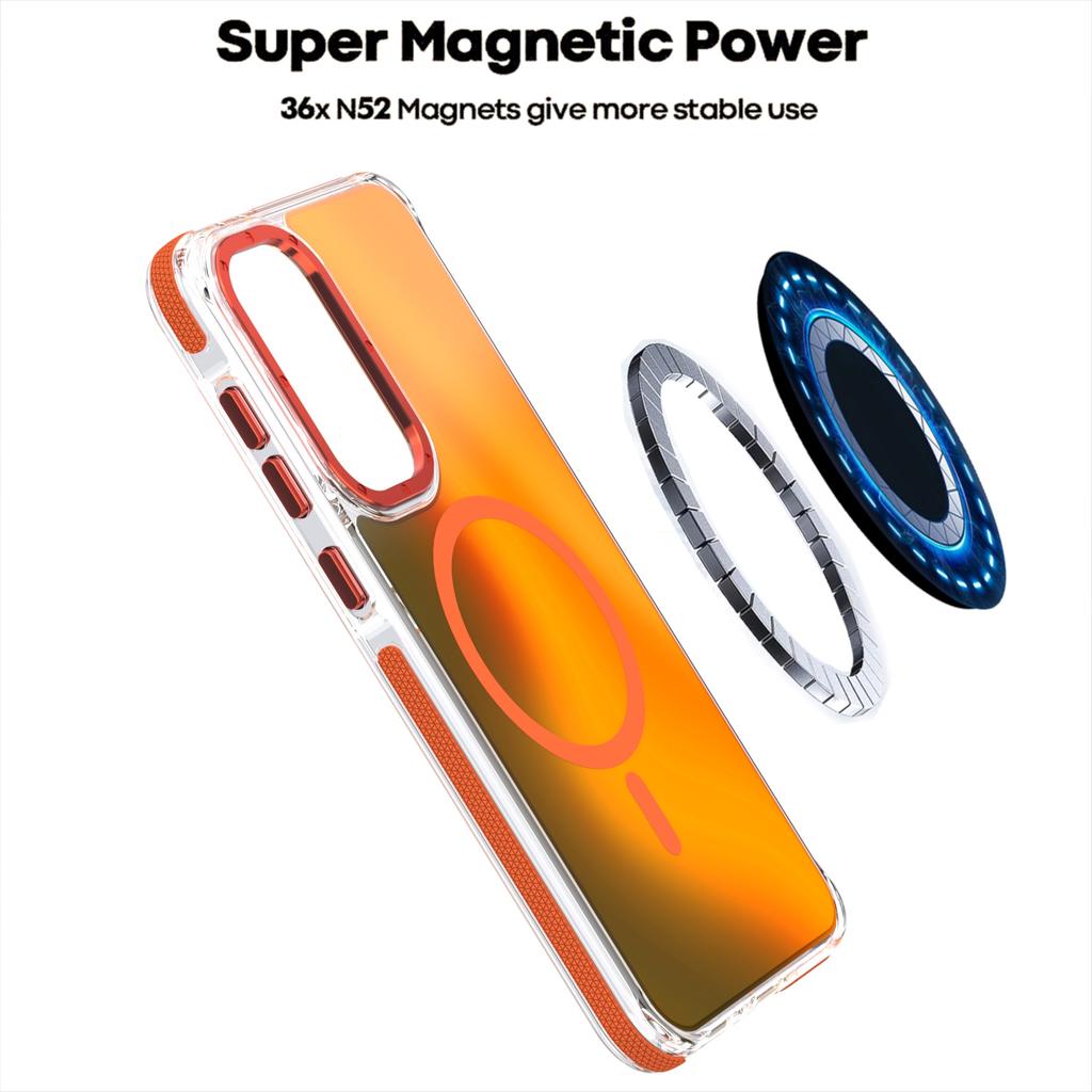 Para Capa Samsung Galaxy A56 5G Compatível com MagSafe TPU Acrílico com Mudança de Cor Capa Traseira para Telefone