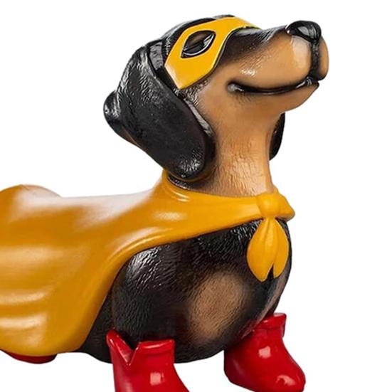 Hero Inspired Dachshund Ornament Yellow Cloak Red Boots Sausage Dog