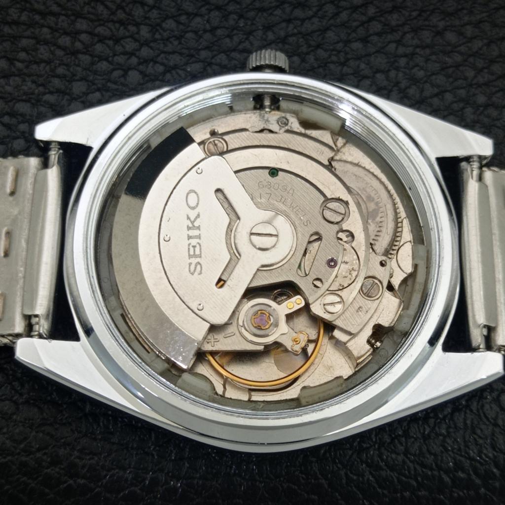 AUTOMATIC VINTAGE REFURBISHED SEIKO 5 6309A JAPAN MENS BLACK WATCH a442419-1
