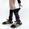 Autumn/Winter Retro Leg Warmers JK Striped Knitted Blocked Leg Cover College Style Wool Warm Foot Cover Stacking Color Socks New