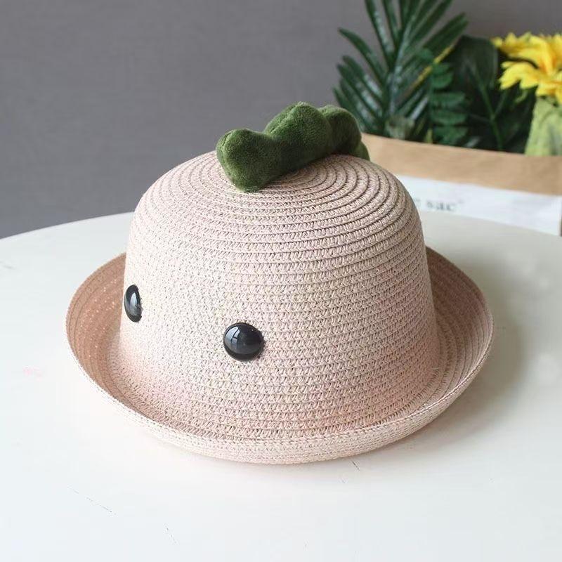 Cute Dinosaur Baby Straw Hat Summer Kids Sun Protection Beach Bucket Cap Boys Girls Super Cute Sun Hat