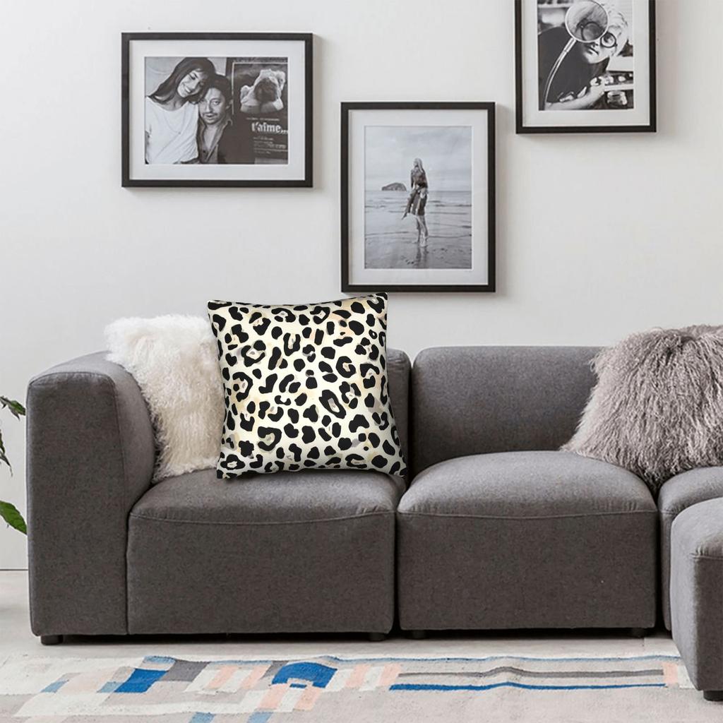 Wild Leopard Print Pillow Case Soft Pillow Cover For Sofa Home Decor Cute Funny Cushion Cover
