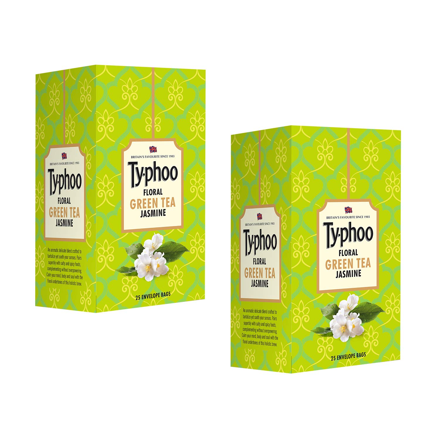 Typhoo Green Jasmine Tea, 25 Tea Bags (Pack of 2)
