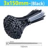 500/100Pcs Plastic Nylon Cable Ties Self-locking Cord Ties Straps Adjustable Cables Fastening Loop Home Office Wire Zip Tie