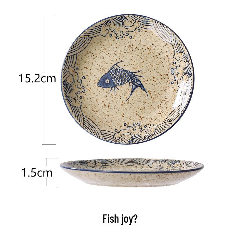 Hand-Painted Retro 6-Inch Round Ceramic Plate - Bone Dish, Spittoon, Tea Snack, Dried Fruit, Small Snack, Pastry Plate.