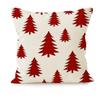 Christmas Pillowcase Red Christmas Tree Snowflake Print Pillowcase