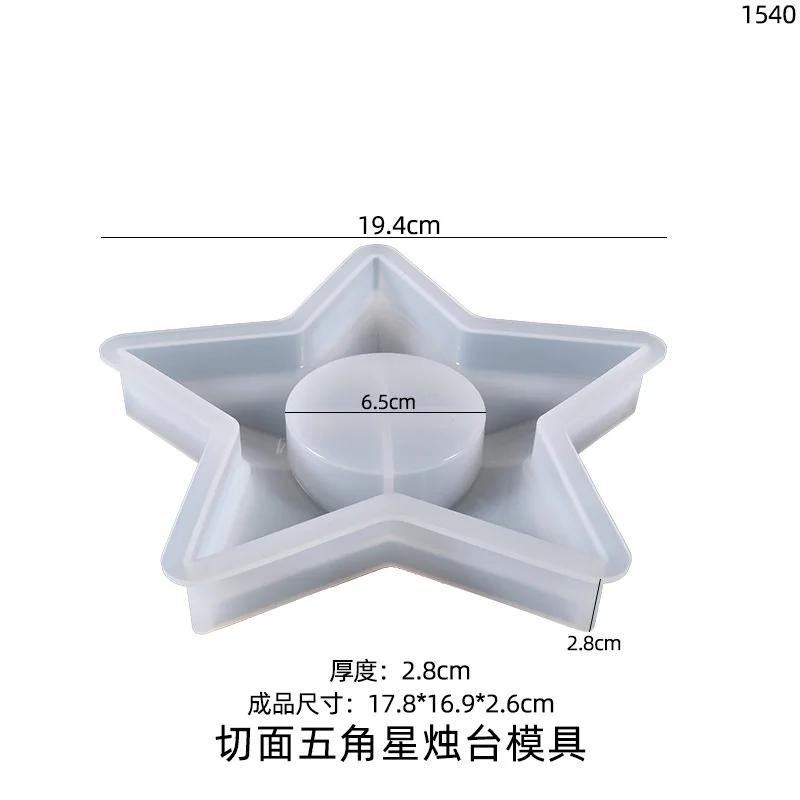 Molde de Silicone para Fundição em Epóxi de Castiçal Moldes de Fundição Artesanato DIY Bandeja de Joias Caixa de Armazenamento Porta-Anéis Porta-Velas Decoração para Casa