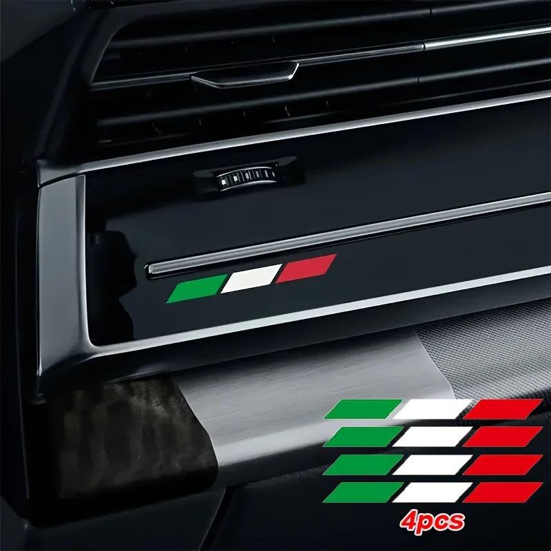 Three-Color Rearview Mirror Decal - Italy, France, Germany - J131