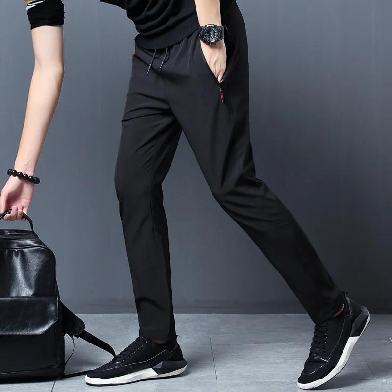 Indoor Outdoor Men's Straight Slim Casual Simple Quick Drying Stretch Sweatpants