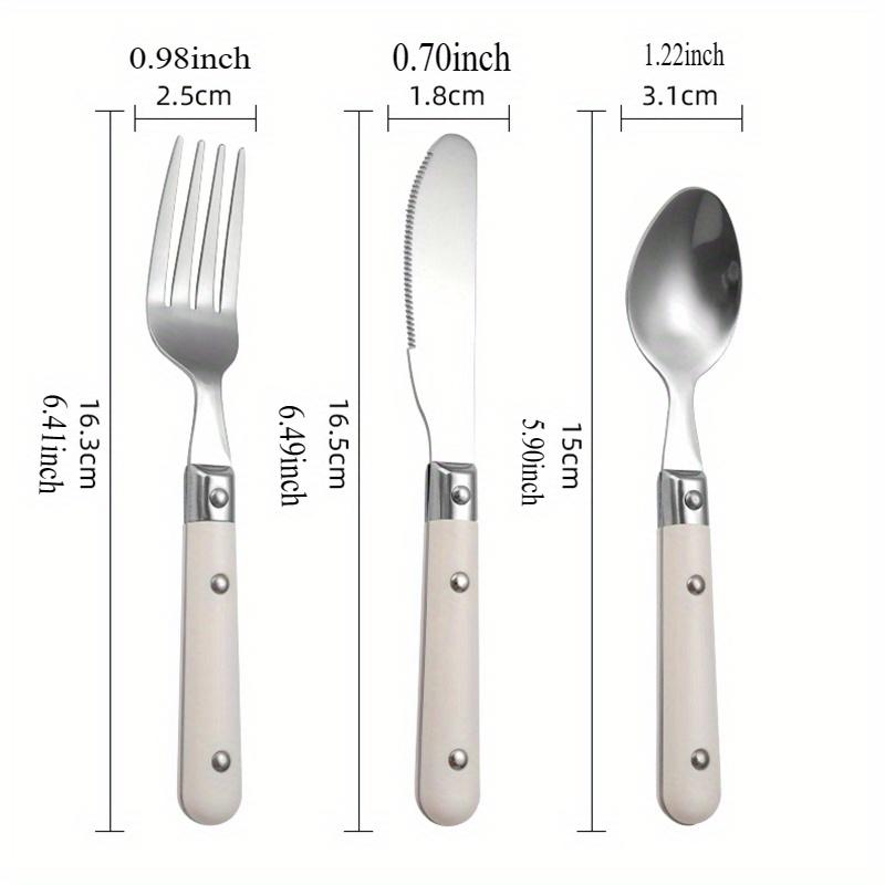 3ks/set Sada přenosných špalíčků pro kreslené západní příbory 304 Nerezová ocel Nůž Vidlička Lžíce Nádobí