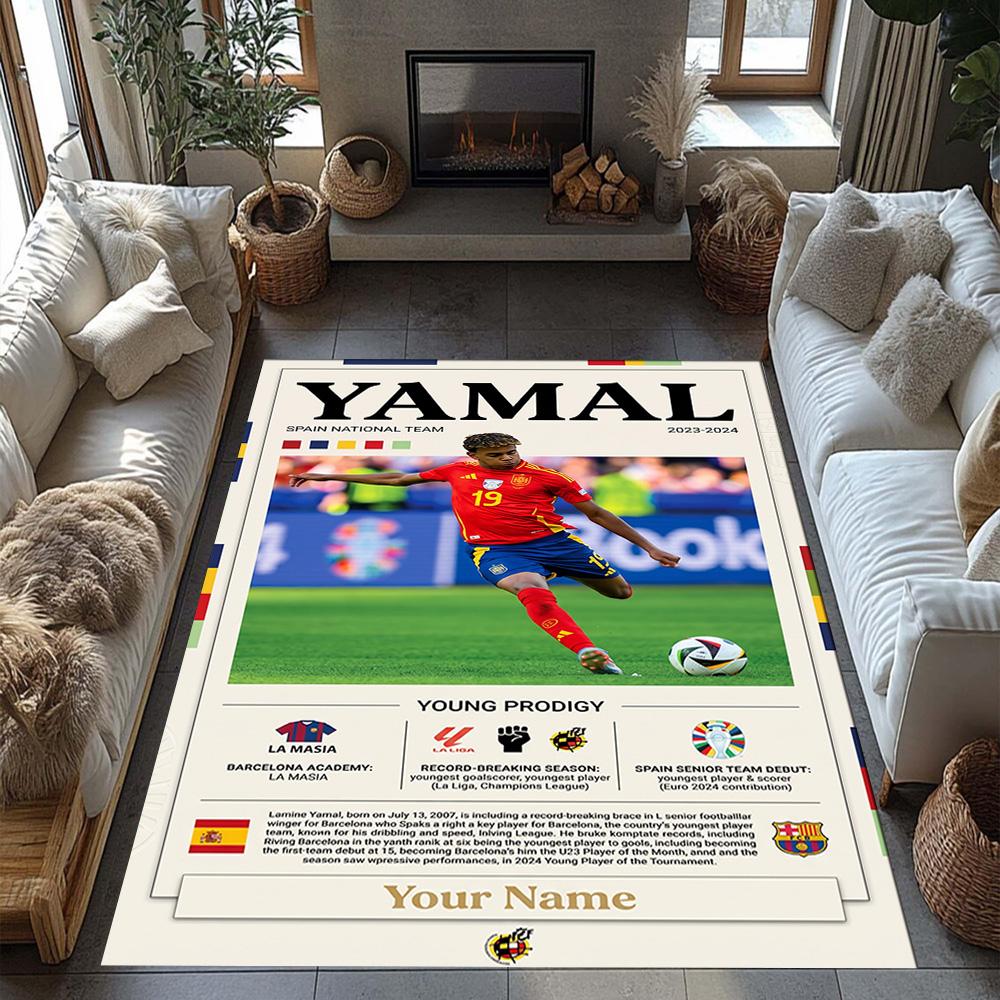Lamin Yamal Personalisierbares Namens-Fußmatten-Design Für Spielzimmer Wohnheim Foyer Außen Rutschfester Teppich Anime Bürodekoration Spirituelles Geschenk