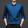 Middle-Aged & Young Men's Shirt Autumn Long Sleeve Lapel Collar Fashion Casual