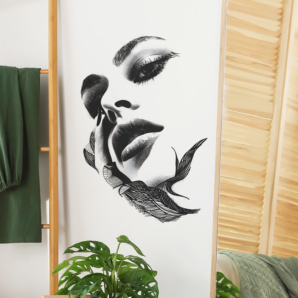 Fun-b35 Beauty Bedroom Living Room Home Background Decoration Wall Stickers Self-adhesive