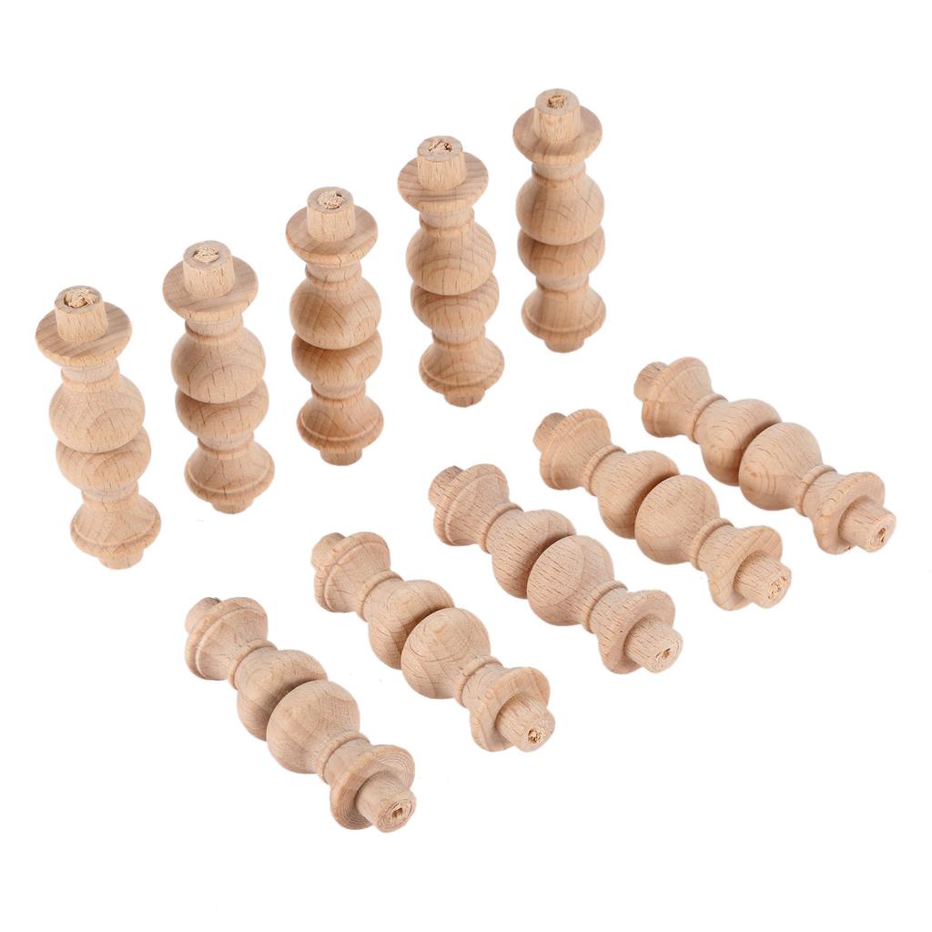 10ks Nenabarvené Nedokončené Dřevěná Řemesla Sloupky Mostu Dřevěný Plot Korálky Soustruh Malá Aplikace Vintage Domov Svatba Dekor