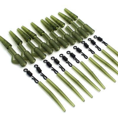 40PCS Karpervissen Accessoires Accessoires Lead Clip Quick Change Swivel Tail Rubber Anti Tangle Sleeves voor Karper Rigs Grof Visgerei