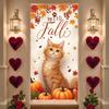 Fall Scene Lightweight Fabric Hello Fall Banner Pumpkin Decoration Vibrant Colors  Theme Banner For Holiday Decoration Fall