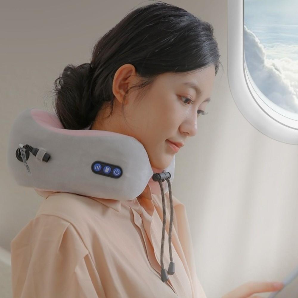 Heating Function Electric Neck Massager Vibration Massage Kneading Massage Pillow  Car Travel