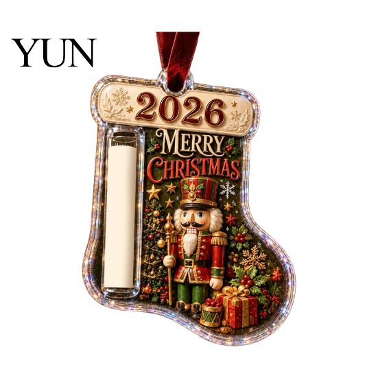 Dekorativer Geldclip für Geschenksocken, geformter Weihnachts-Bargeld-Schmuck, Acrylhalter zum Aufhängen, Kreative Feiertagsgeschenk-Dekoration, Weihnachtsbaum Baum,