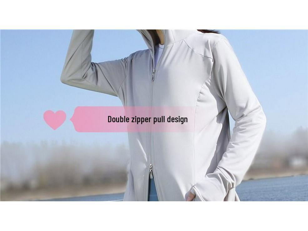 Dámský dlouhý letní kabát z ultra tenkého ledového hedvábí pro ochranu před sluncem