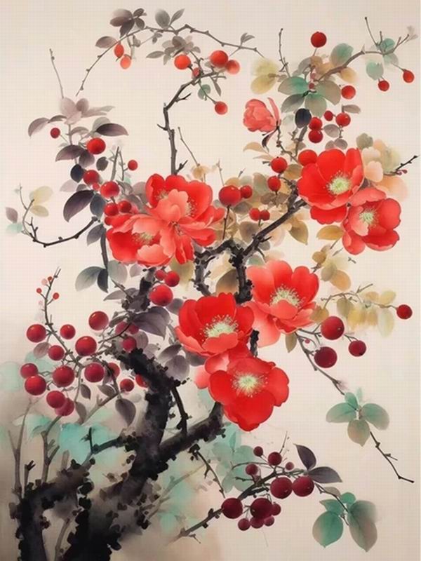 Diamond Painting New Collection 2024 Abstract Red Flower Diy Full Square Round Drill Rhinestone Embroidery Floral Mosaic Cross Stitch Kits