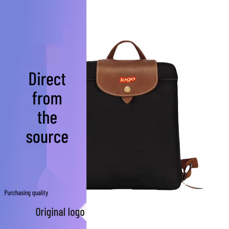 French Dragon Inlay Waterproof Nylon Backpack with Phone and ID Pocket - Women's Casual Street Style