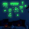 Imitation Blood Hand Foot Luminous Print Stickers Waterproof Horror Zombie Halloween Car Wall Door PVC Party Haunted House Decor