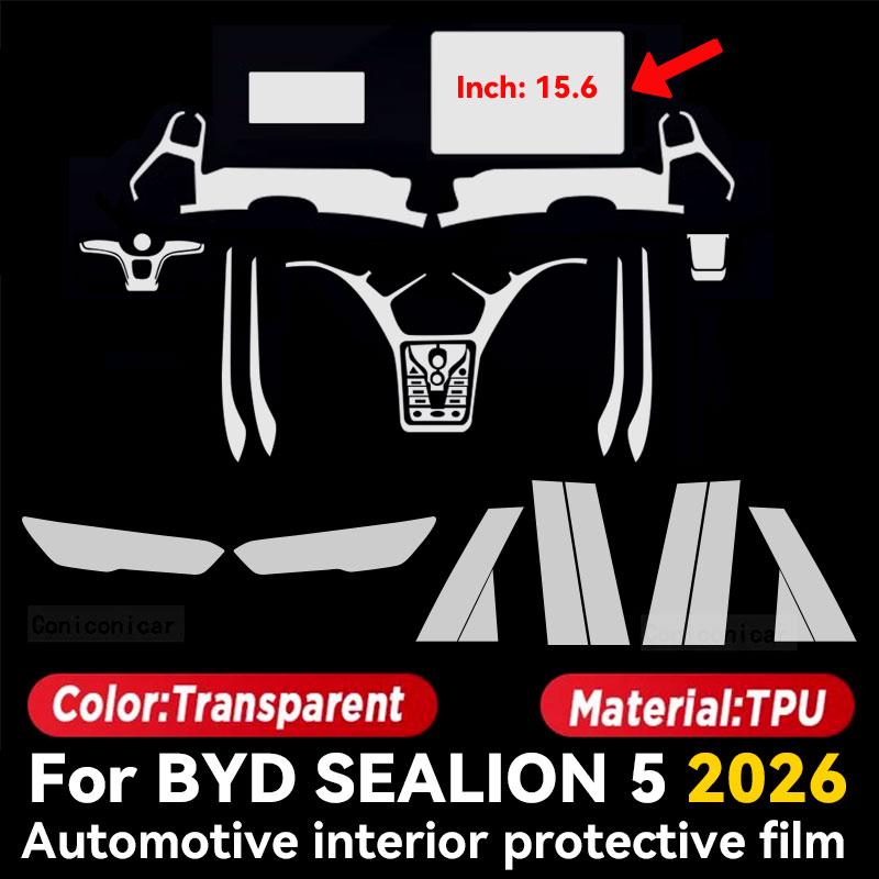 Per BYD Sealion 5 2026 Schermo Console Centrale Interno Auto Pellicola Protettiva Antigraffio Pellicola Riparatrice Adesivo Accessori