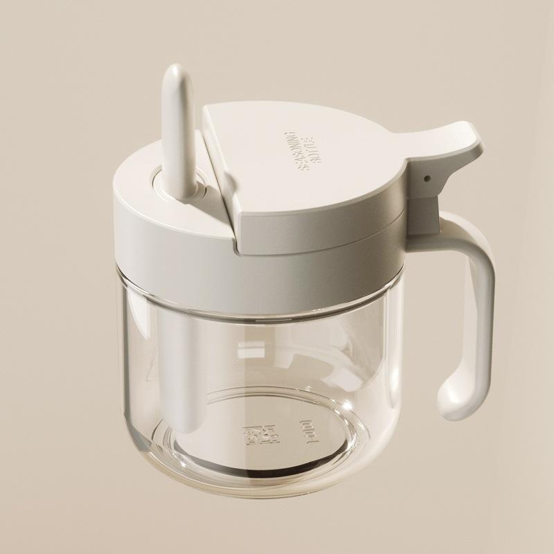 Seasoning Containers Airtight Glass Organizer With Spoon Condiment Containers With Lid For Kitchen Countertop Pantry Cabinet