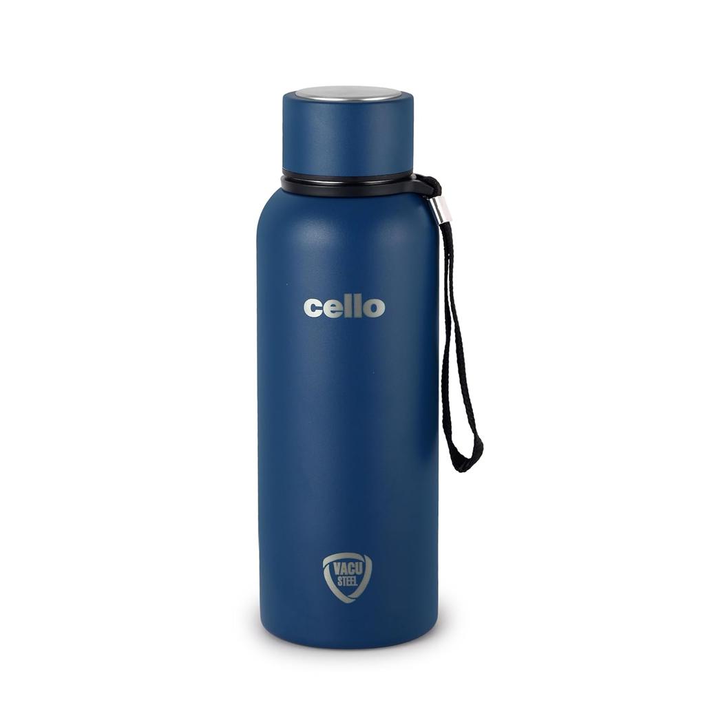 Doppelwandige Isolierwasserflasche für heiße und kalte Getränke, reisefreundliche Edelstahlflasche 550 ml mit auslaufsicherem Deckel und grifffreundlichem Design