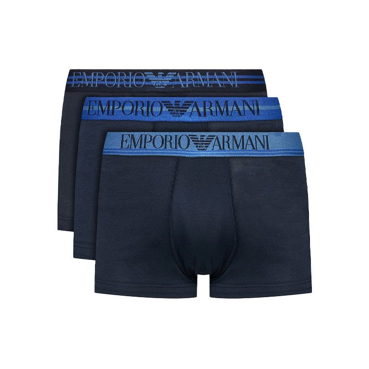 

Emporio Armani FW21 Логотип Высокая эластичность Боксеры 3 шт. Мужское нижнее белье Синий 111357-1A723-70435 S