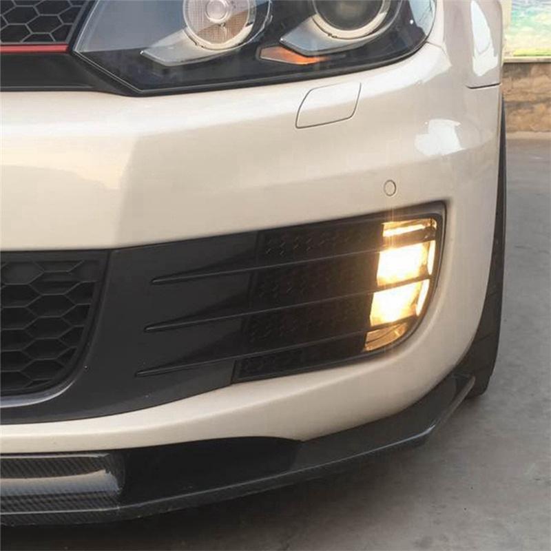 2 Pcs Front Bumper Grille Hoods Eyebrow Eye Wind Knife Cover Trim Fog Light Grille For Golf 6 MK6 VI GTI R R20