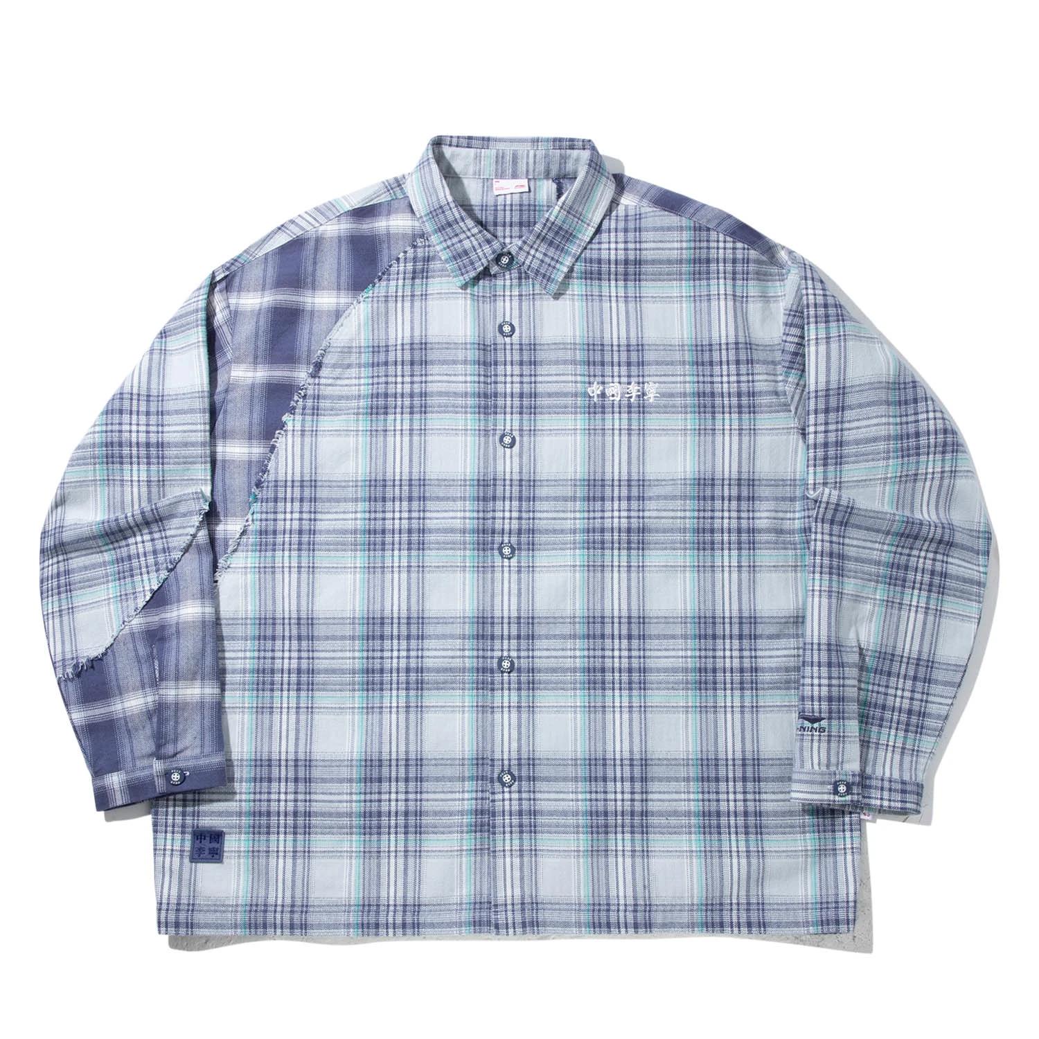 

Li Ning Клетчатая Рубашка на Пуговицах Мягкая Дышащая Универсальная Свободного Кроя с Длинным Рукавом Мужские рубашки ASHV205-2 S