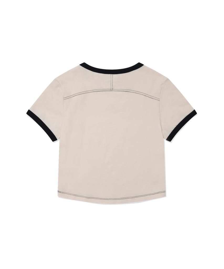 COVERNAT WOMAN Baby Fit Ringer T-Shirt Ivory