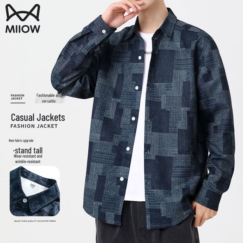 Men s Long-Sleeved Casual Shirt 2XL