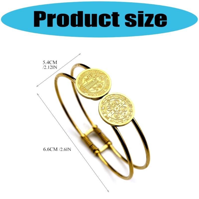 Stainless Steel Priest Faith Bracelet with Religious Round Medallions Symbolizing Belief and Inner Strength